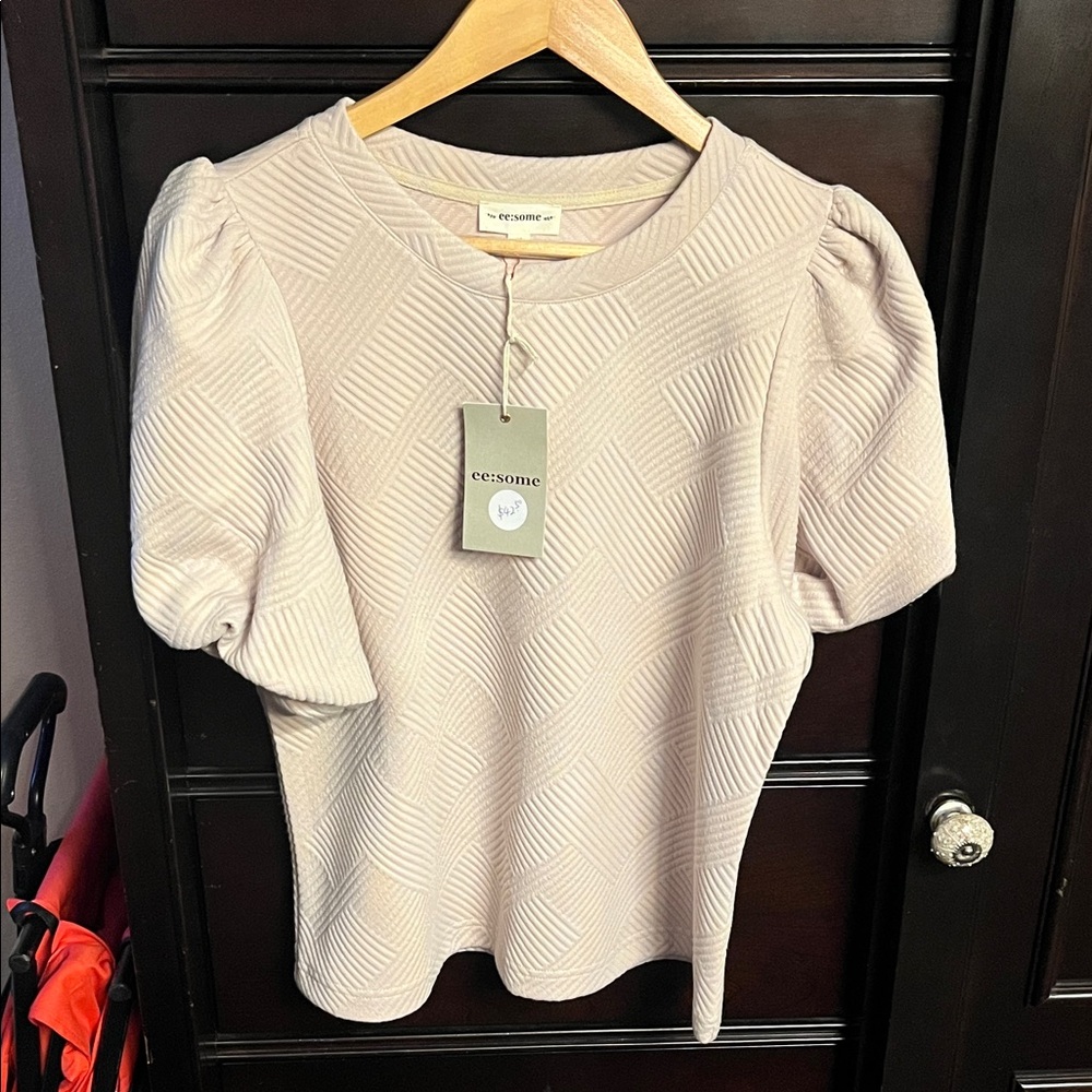 Eesome Women's Textured Beige Blouse